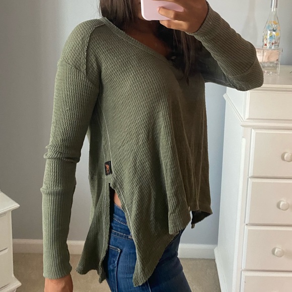 Green Waffle long sleeve - Picture 2 of 4